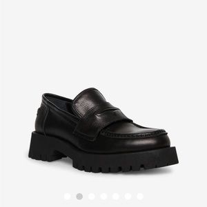 Steve Madden Lawrence chunky black leather loafer